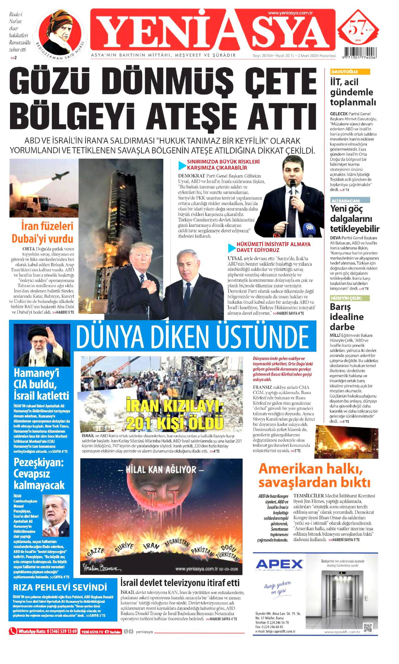 Yeni Asya Gazete Manşeti