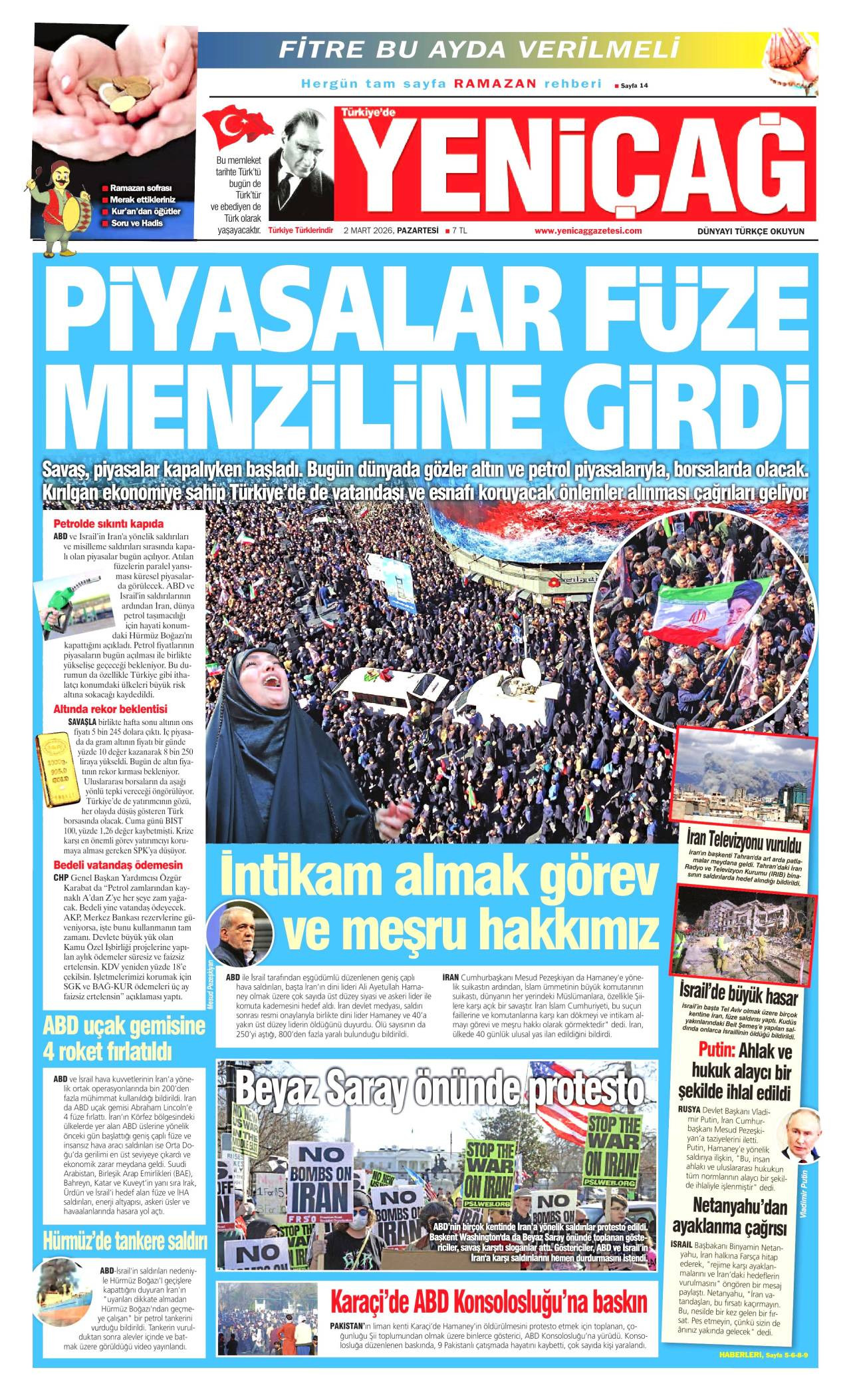 Yeniçağ Gazete Manşeti